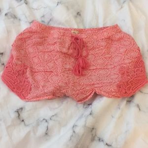 Pink flowy shorts